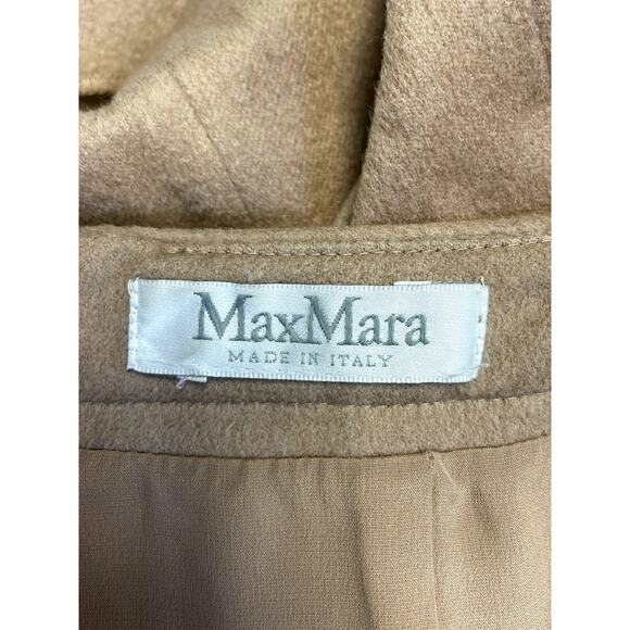 MAX MARA High Rise Wool Blend Pencil Skirt Camel Tan Made in Italy Size 6 - Picture 8 of 11